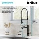 preview thumbnail 47 of 124, Kraus Artec 2-Function Commercial Pulldown Pot Filler Kitchen Faucet