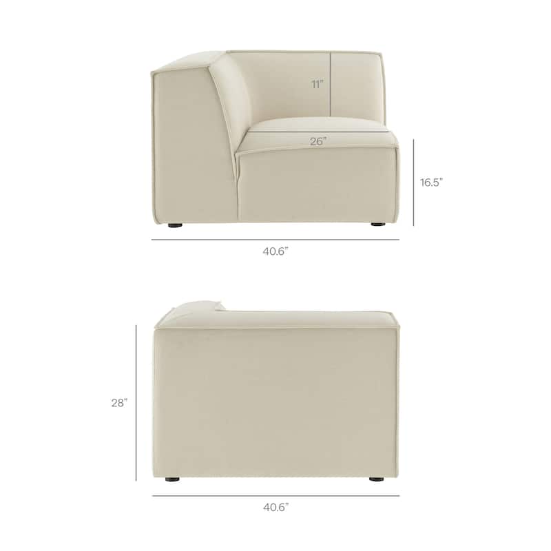 Restore 5-Piece Performance Fabric Upholstered Modular L-Shaped Sofa