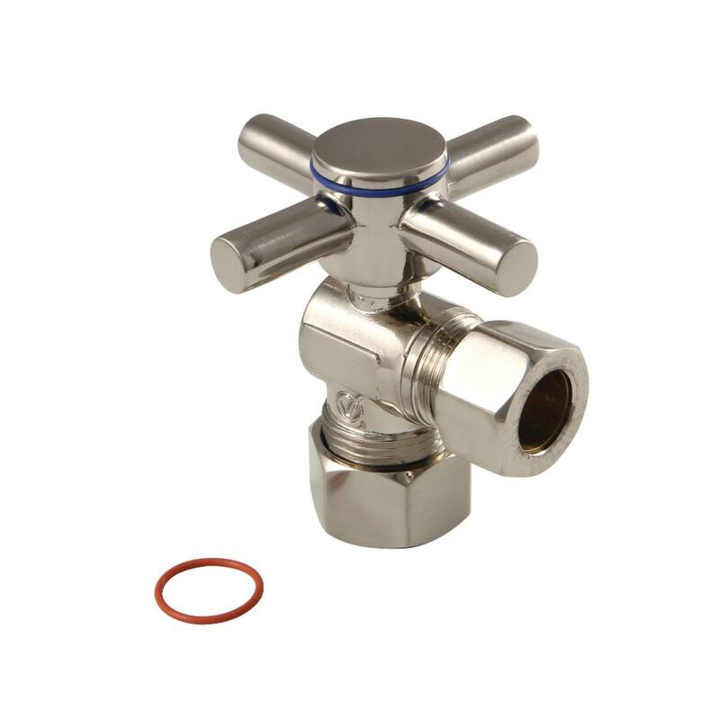 Kingston Brass Concord 2-3/16" Brass Angle Stop Valve - 1/2" and 5/8" - Brushed Nickel
