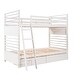 preview thumbnail 13 of 18, Twin over Twin Wood Bunk Bed with Ladder and Two Drawers, White