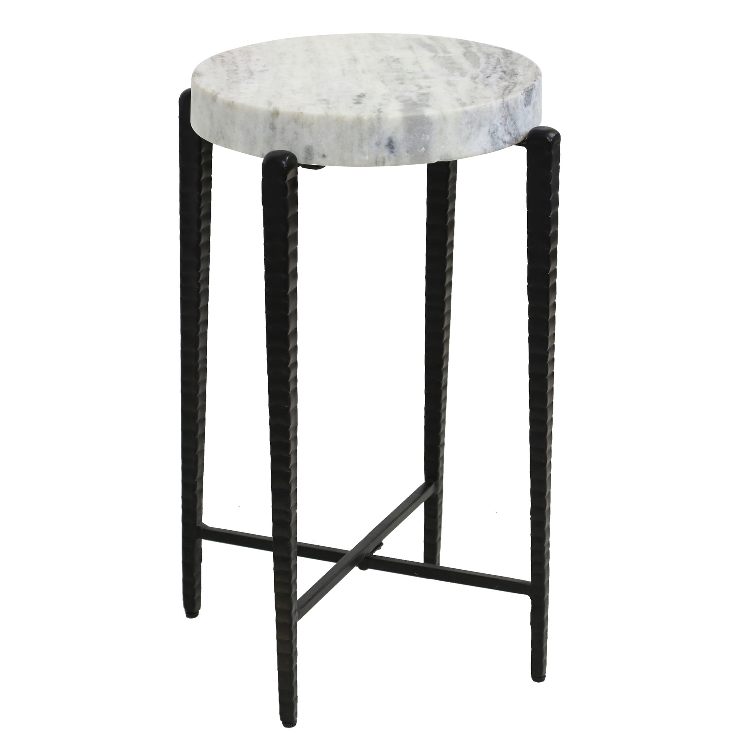 StyleCraft Calder Marble Accent Table - White & Black