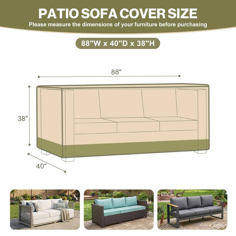Aoodor Heavy Duty Patio Loveseat Cover