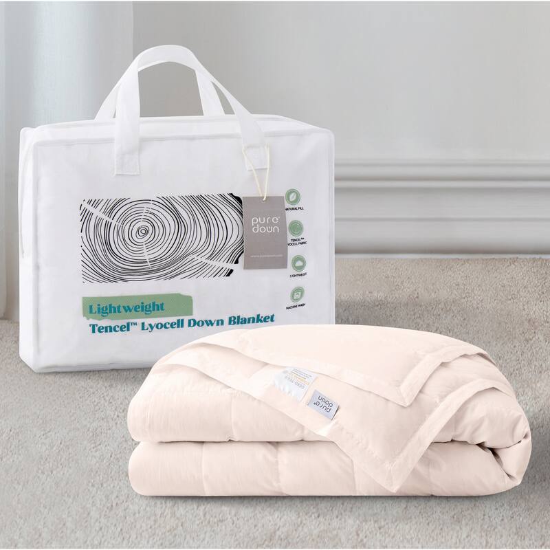 Hotel Luxury Down Cooling Blanket, Breathable Silky Soft & Smooth Lyocell Fabric
