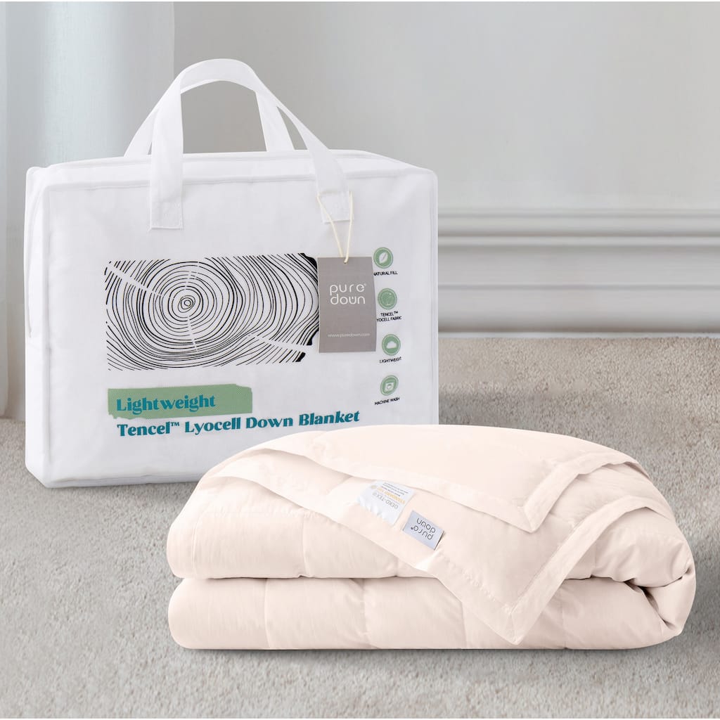 Hotel Luxury Down Cooling Blanket, Breathable Silky Soft & Smooth Lyocell Fabric