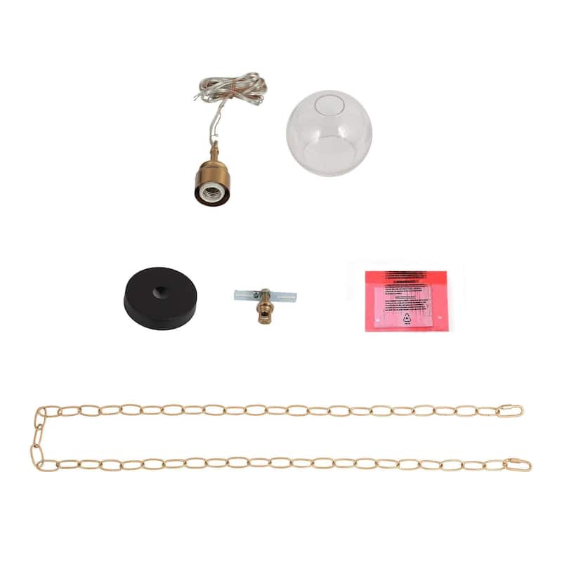 Iain Modern Contemporary 1-Light Black Gold Pendant Light Globe Glass Kitchen Island Lights