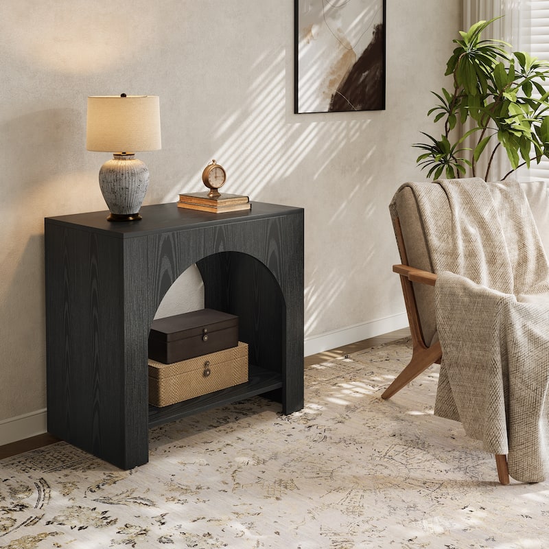 Farmhouse Night Stand for Bedroom, Home Office, Brown Bedside Table