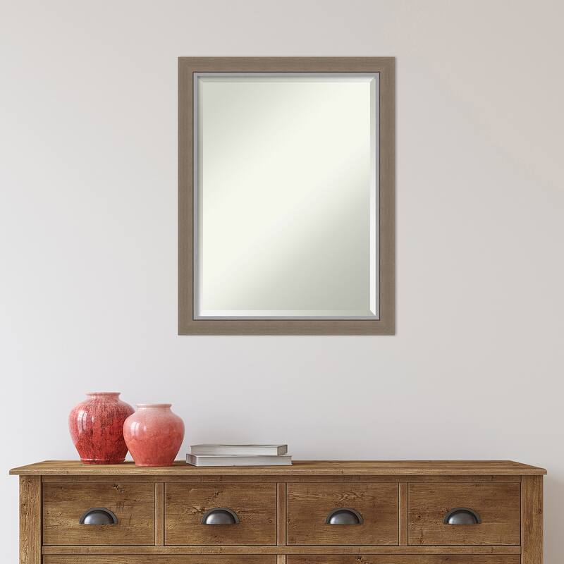 Beveled Bathroom Wall Mirror - Eva Narrow Frame