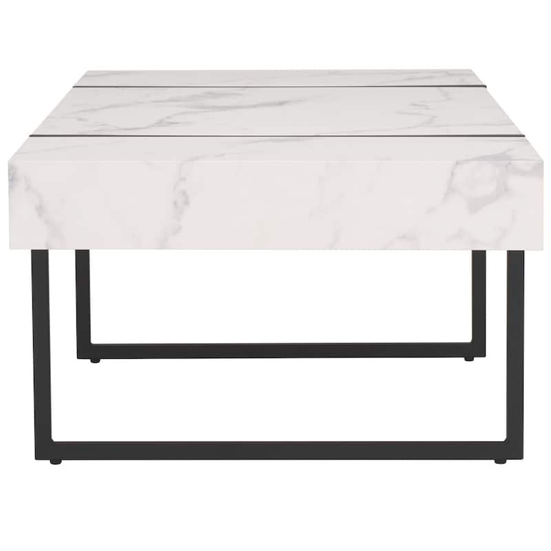 SAFAVIEH Tristan Modern Rustic Rectangular Coffee Table - 43.3" W x 23.6" L x 15.7" H - 43.3" W x 23.6" L x 15.7" H