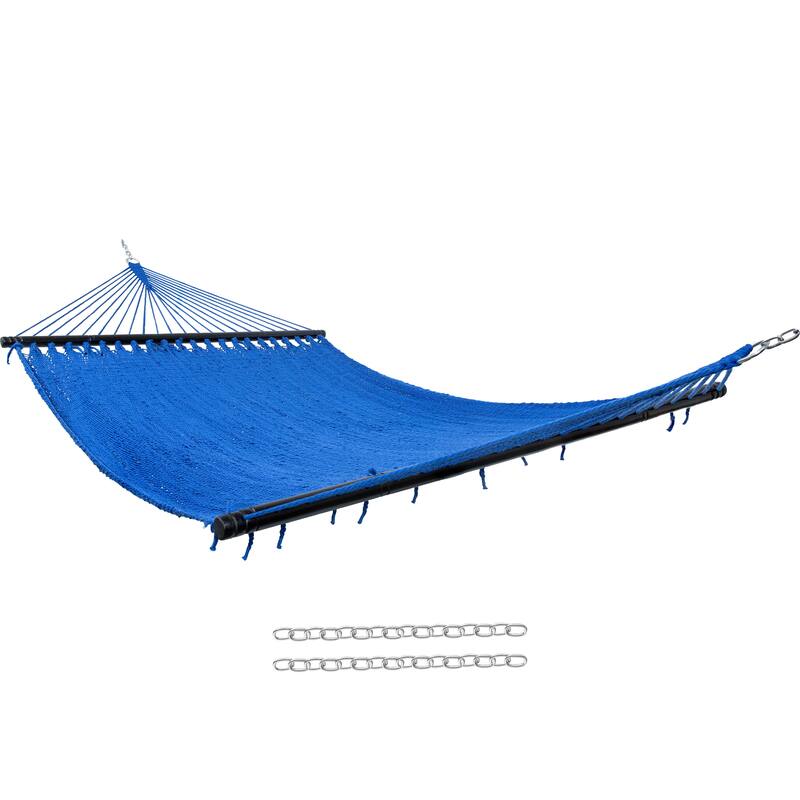 Sunnydaze Large 2-Person Polyester Rope Hammock with Spreader Bars