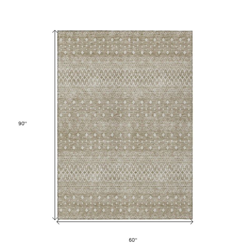 HomeRoots Tribal Transitional Rectangle Outdoor Rug