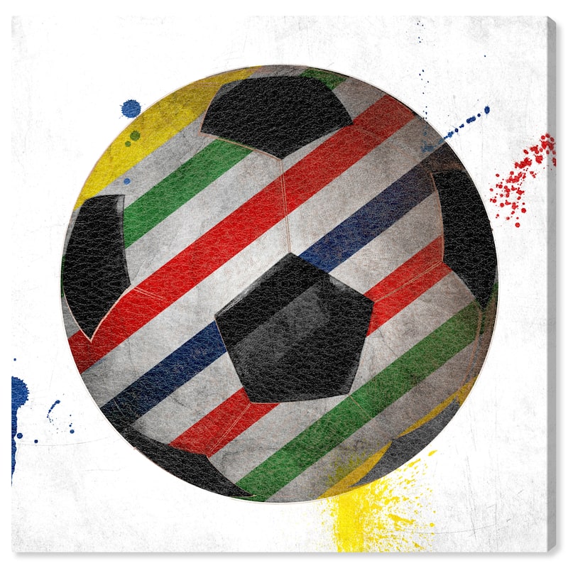 Wynwood Studio Prints Sports and Teams Soccer Design Boldness White and Modern & Contemporary Wall Art Canvas Print