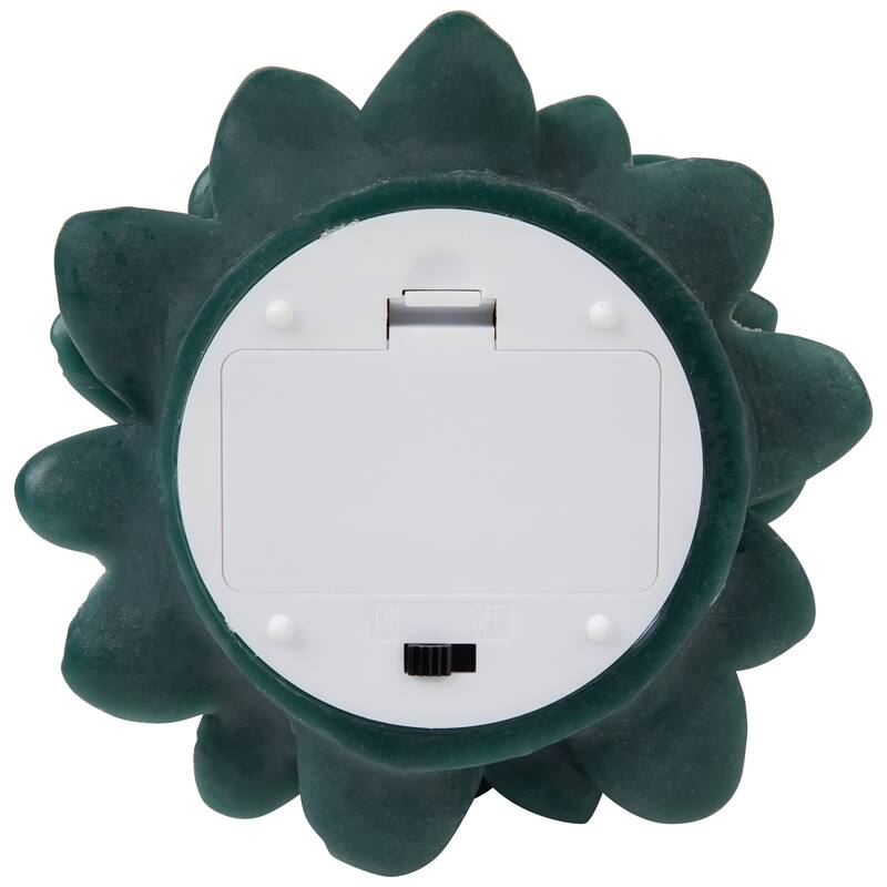 Flickering LED Flameless Christmas Tree Wax Candles - 7.25" - Green - Set of 3