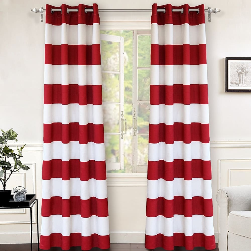 DriftAway Mia Stripe Room Darkening Curtain Panel Pair