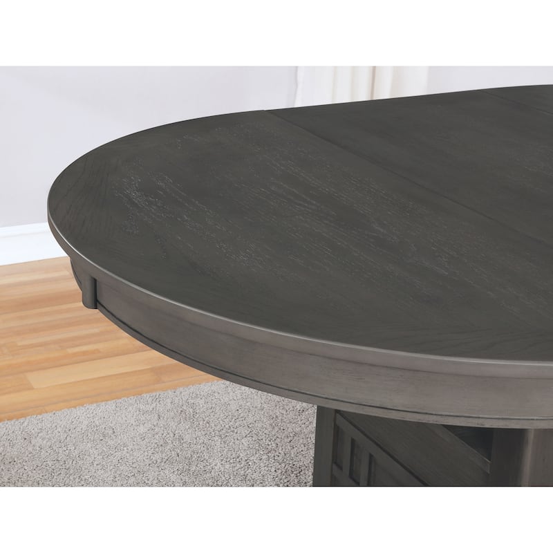 Lavon Oval 60-inch Extension Leaf Dining Table Medium Grey