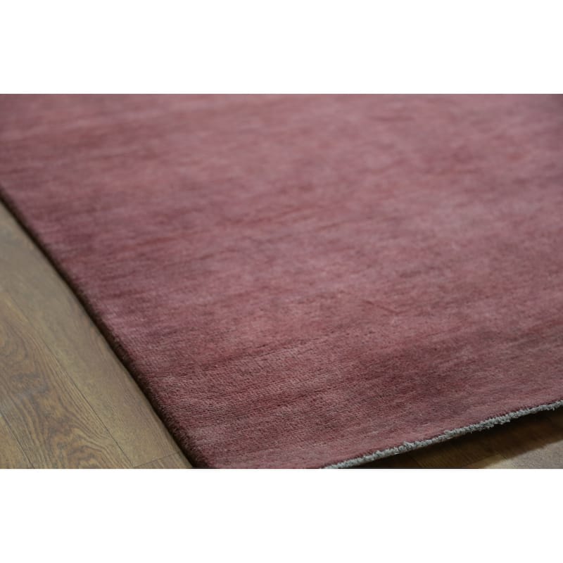 Hand Knotted Oriental 100% Wool Carpet Modern Solid Purples Gabbeh Area Rug - 12' 0'' X 8' 10''