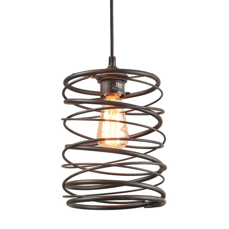 Modern Farmhouse 1-Light Pendant Light Iron Lantern for Kitchen Island