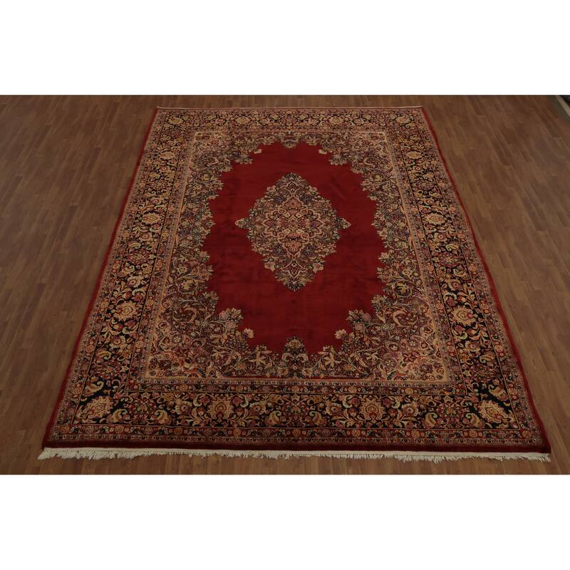 Hand Knotted Oriental 100% Wool Carpet Traditional Floral Red Mahal Area Rug - 13' 10'' X 10' 4''