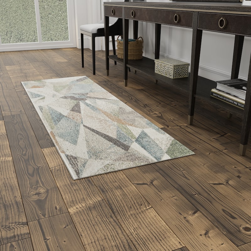 Sparkman R39QV Color Block Modern Area Rug