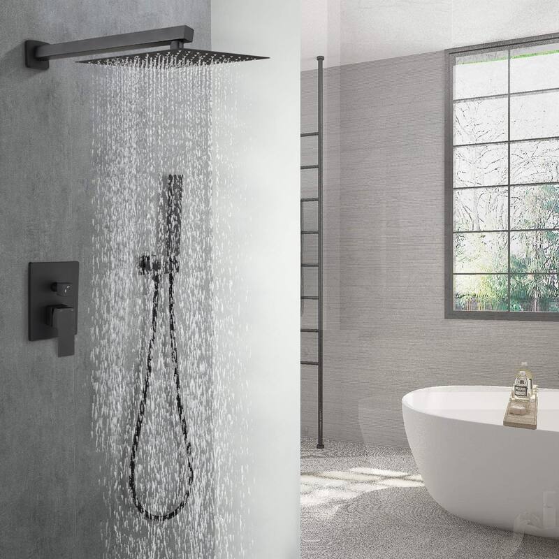 shower system Bathroom Deluxe rain mixed shower combination set wall mounted rain shower head system shower faucet