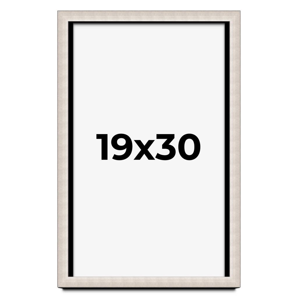19x30 Shadow Box Frame Silver Real Wood Contemporary Shadowbox Display Frame UV Acrylic Front Acid Free Backing and Hardware