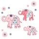 preview thumbnail 1 of 1, Lambs & Ivy Boho Elephant Pink/Mint/Navy Nursery/Kids Wall Decals/Stickers