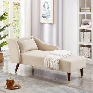 Modern Chaise Lounge Chair Velvet Upholstery - Bed Bath & Beyond - 39703569