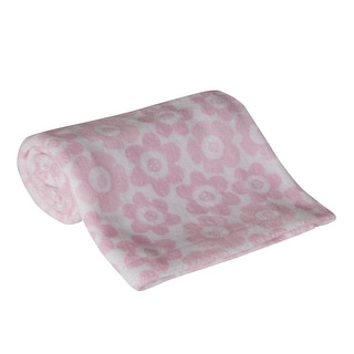 Lambs & Ivy Layla Collection Coral Fleece Baby Blanket - Pink, Floral, Girl