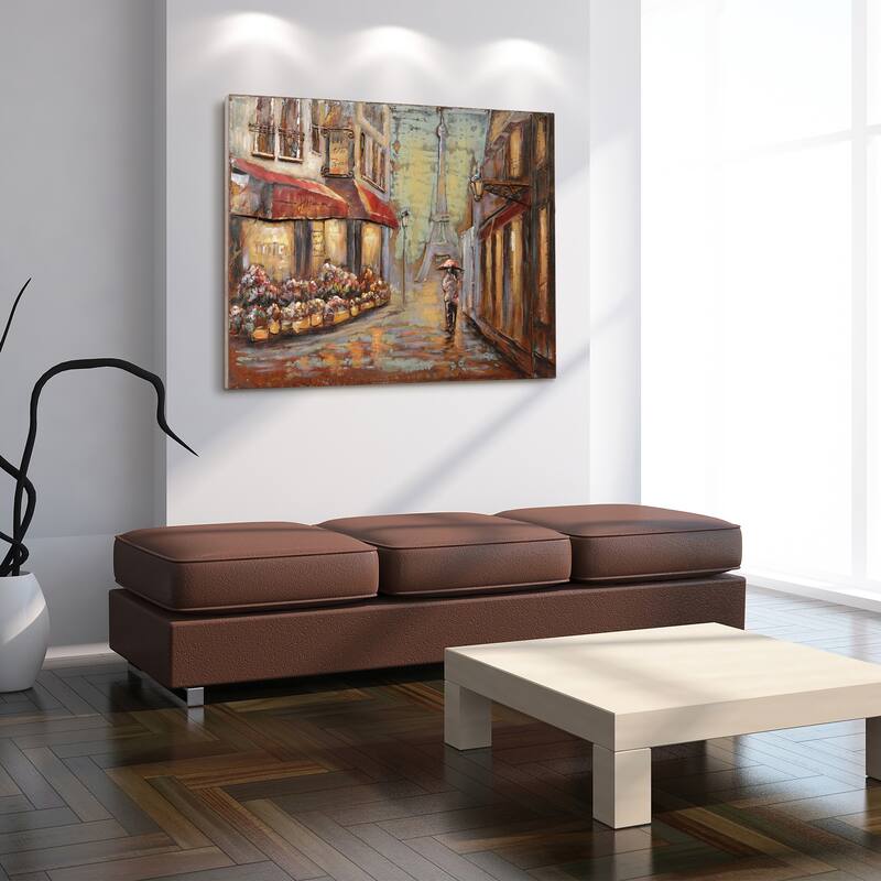 "Solo in Paris" Mixed Media Iron Hand Painted Dimensional Wall Art