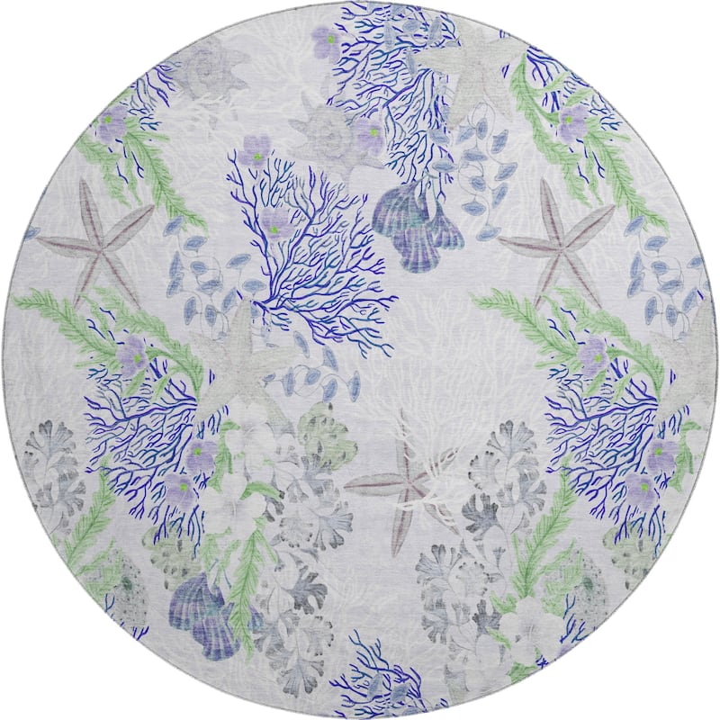 Premium Washable Super Soft Coral Starfish Coastal Mayfield Rug