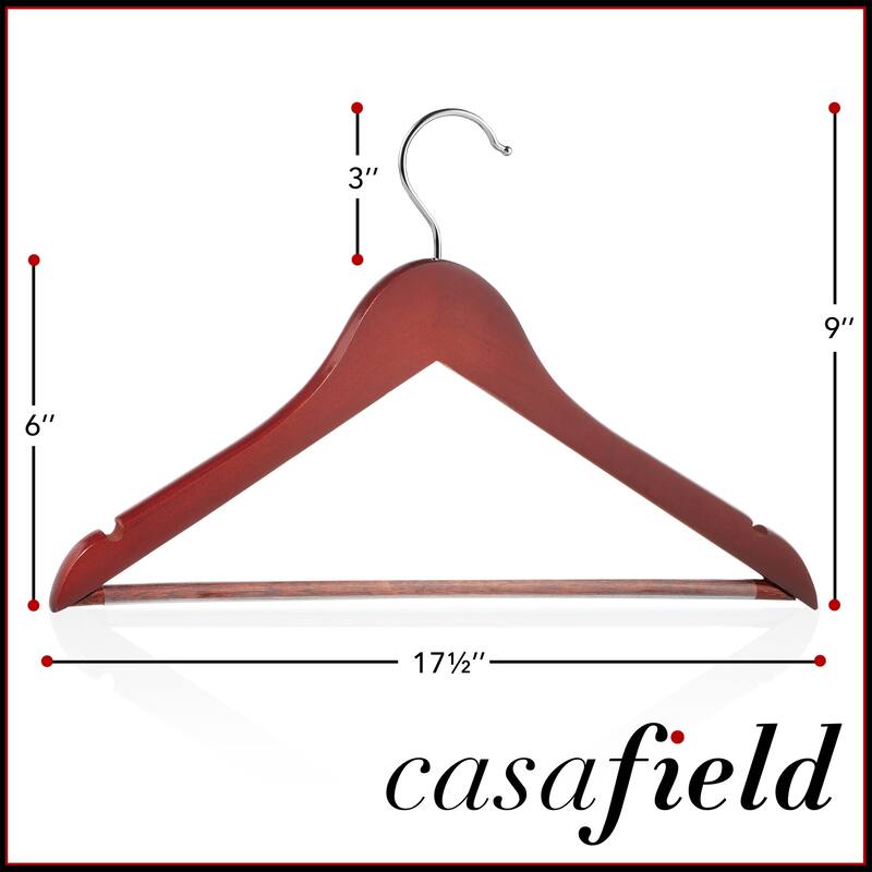 10 Wooden Suit Hangers - 10 Pack