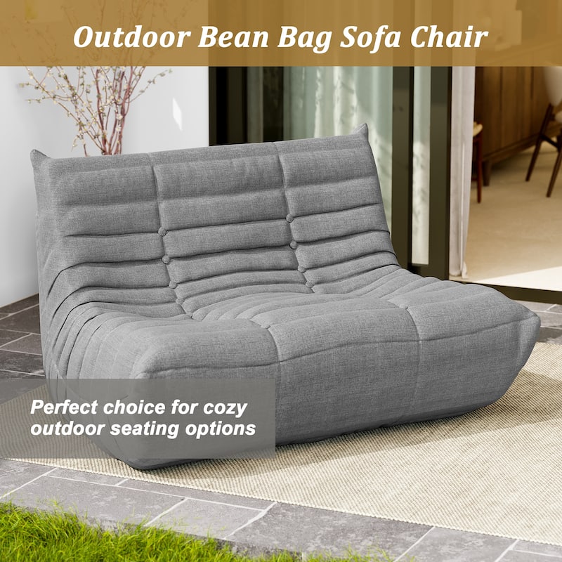 Outdoor Club Chair Patio Wood Arm Chair with Cushion Set of 2