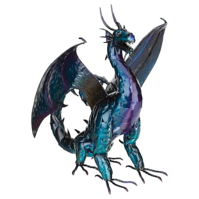 Fire Dragon Decor 22" - Purple - 19"x18.5"x22"