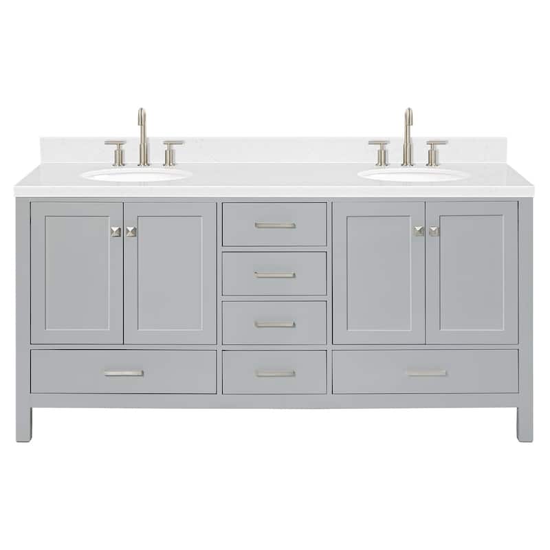 Ariel A072DCQOVO Cambridge 72" Free Standing Double Basin Vanity Set