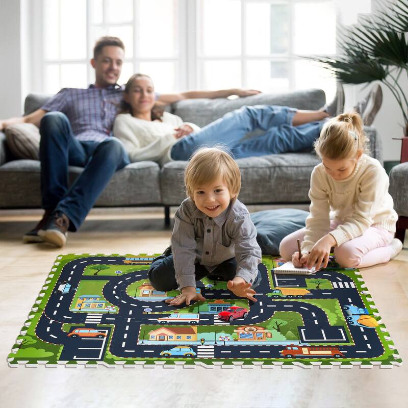 Sorbus Foam Playmat for Kids - Traffic Play Mat for Babies (12 Tiles)