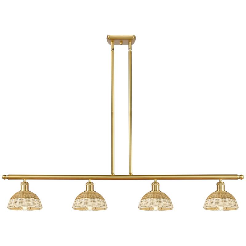 Innovations Lighting Endless Possibilities Ballston - Bristol Natural II - 4 Light 48" Stem Hung Island Light with 8" Shades - Satin Gold