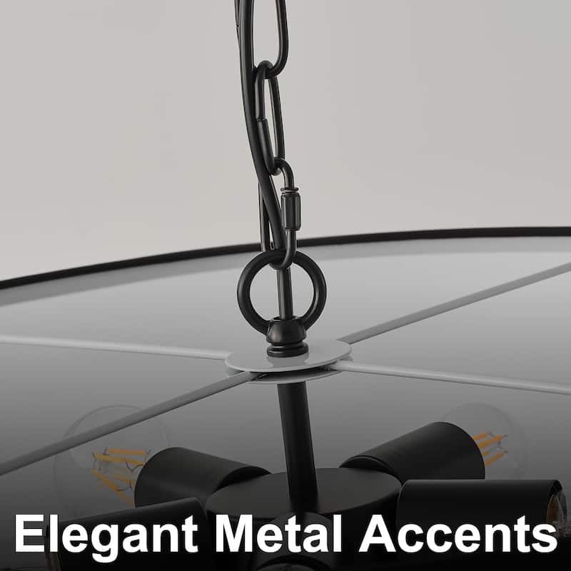 Starsky 5-Light White Fabric Drum Chandelier