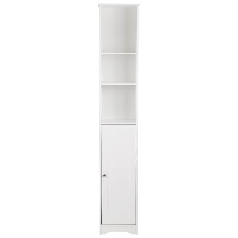 One Door & Three Layers Bathroom Cabinet White