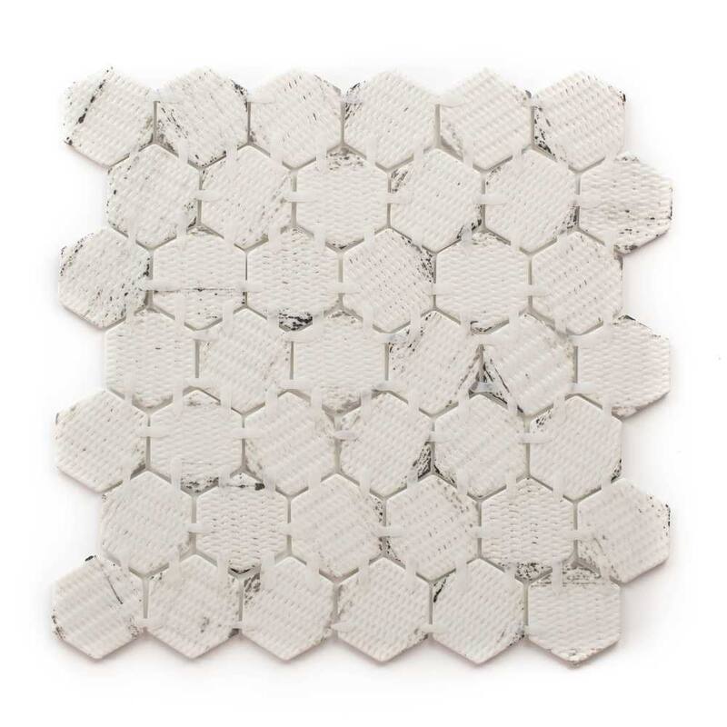 The Tile Life Eterna Hex 2x2 Alaia Glass Mosaic Floor, Backsplash & Wall Tile