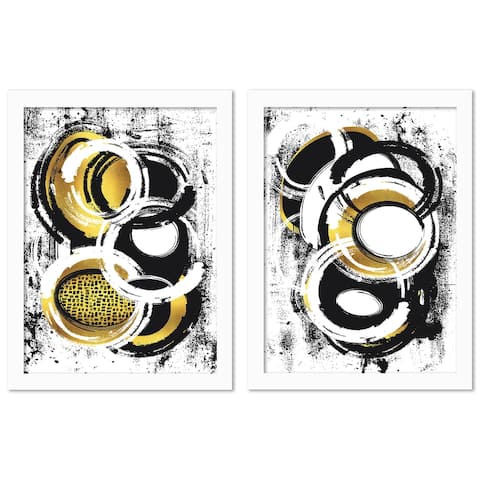 Abstract Painting by Melanie Viola - 2 Piece White Framed Print Set