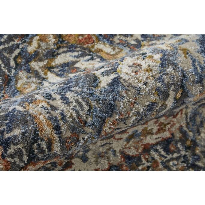 Xevin Power Loomed Floral Traditional Non Skid with Fringe Area Rug By HomeRoots - 5' x 8'