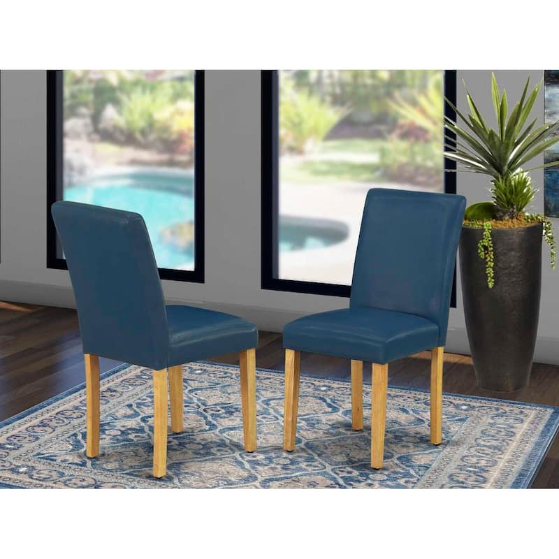 Parson Dining Chair - PU Leather Seat, Solid Wood Frame, Modern Style, Oasis Color