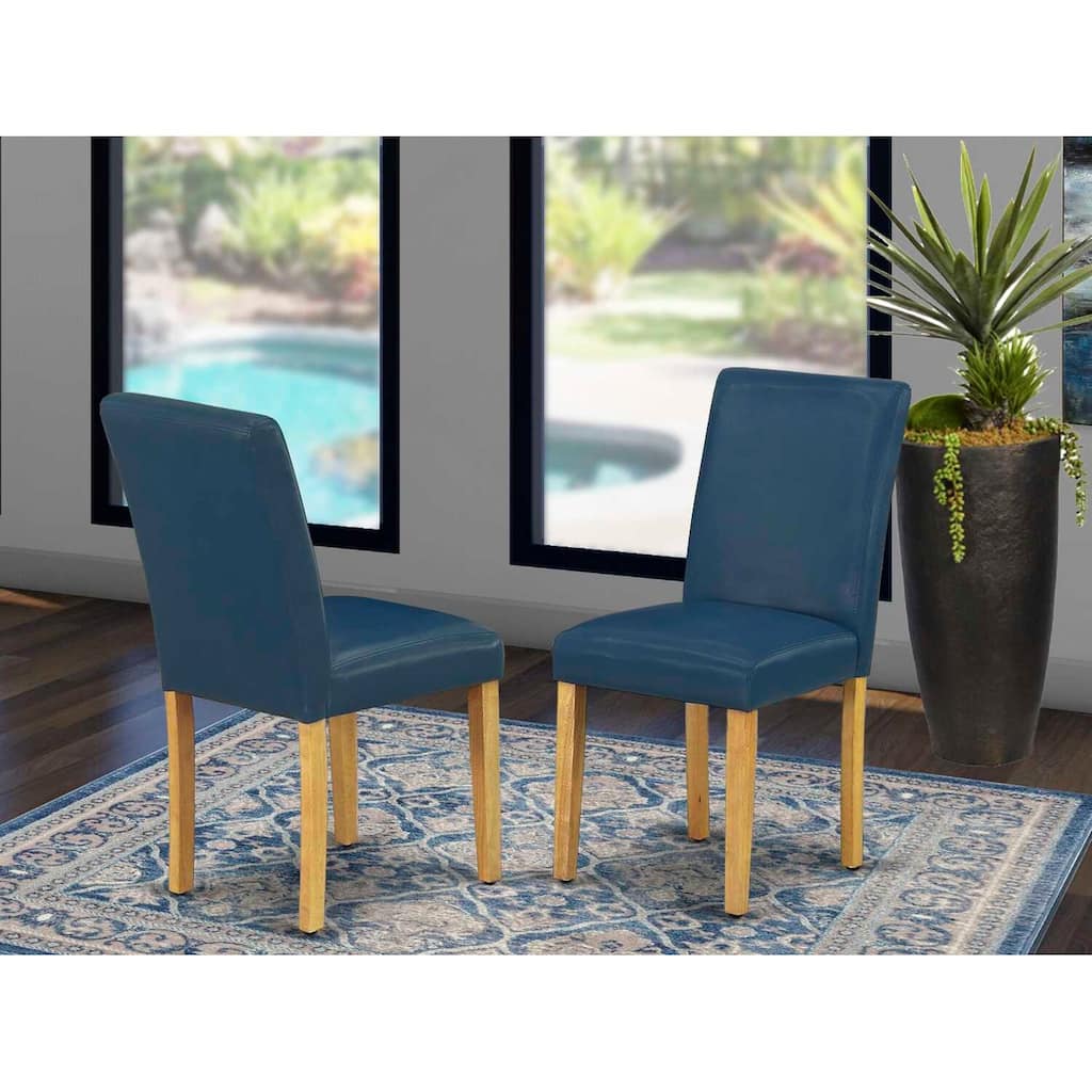 Parson Dining Chair - PU Leather Seat, Solid Wood Frame, Modern Style, Oasis Color