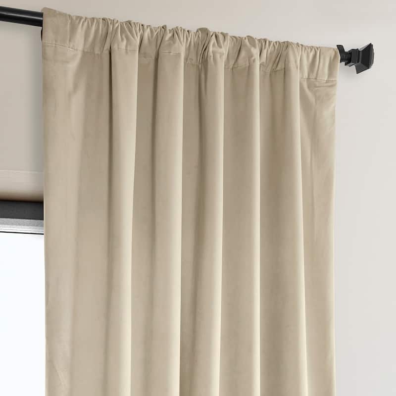 Exclusive Fabrics Signature Plush Velvet Hotel Blackout Curtains (1 Panel) - Luxury Soft Drapery for Light Control & Elegance