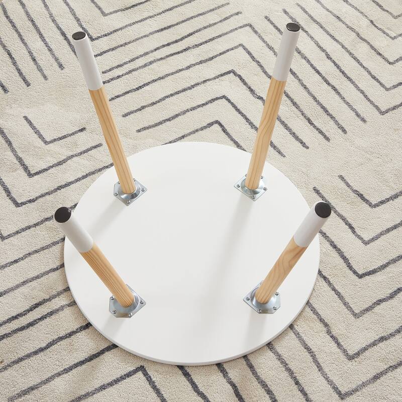 VECELO Kids Table with 2 Chairs Set for Toddlers, Boys, Girls, 3 Piece Kiddy Table and Chairs Set, White