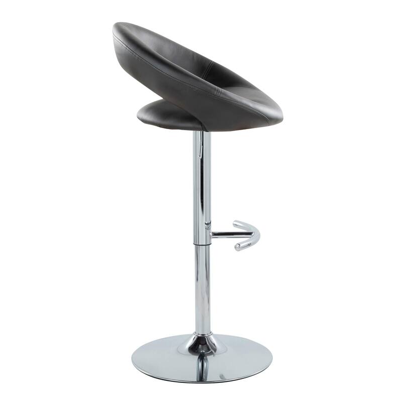Silver Orchid Poppy Adjustable Bar Stool with Rounded T Footrest (Set of 2)