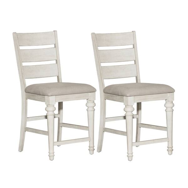 Heartland Antique White Tobacco Ladder Back Counter Height Chair (Set
