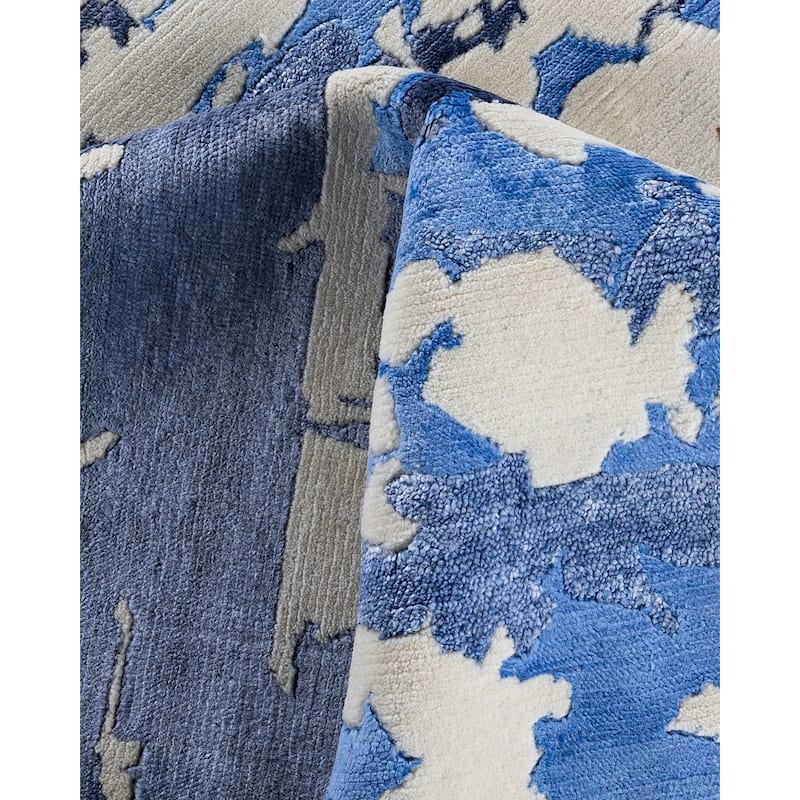 Modern One-of-a-Kind Hand-Knotted Area Rug - Ivory, 9' 2" x 12' 3" - 9' 2" x 12' 3"