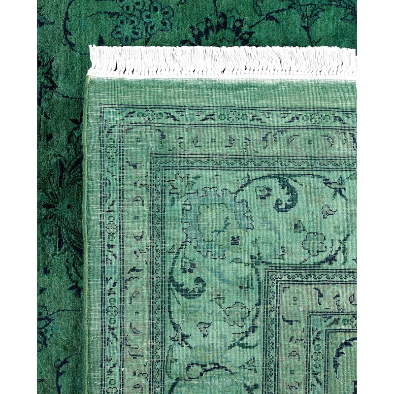 Overdyed One-of-a-Kind Hand-Knotted Area Rug - Green - 6' 2" x 9' 1"