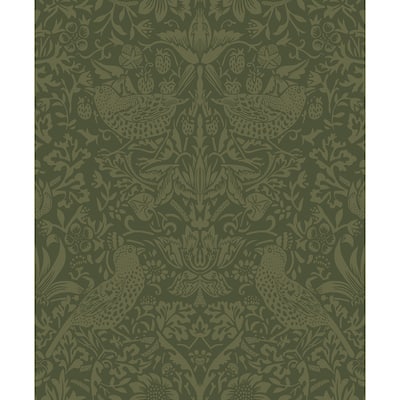 NextWall Tonal Bird Garden Peel and Stick Wallpaper