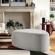 preview thumbnail 13 of 42, 43" Rounded Triangle Upholstered Ottoman, Oversize Fabric Ottoman Footstool